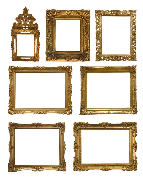 Collection of golden frames Royalty Free Stock Photos