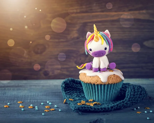 Einhorn-Cupcake für Party — Stockfoto