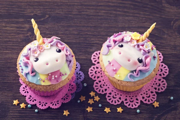 Μονόκερος cupcake για πάρτι — Φωτογραφία Αρχείου