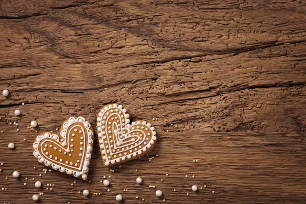 Gingerbread heart cookies — Stock Photo, Image