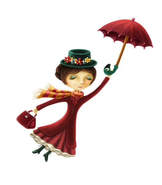 Mary Poppins isolata — Foto Stock