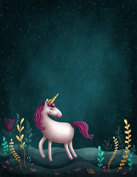 Unicornio pequeño, Ilustración — Foto de Stock