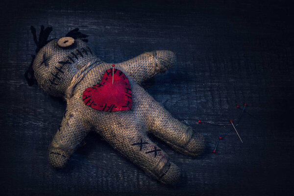 Voodoo doll with pins