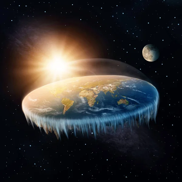 Flat Earth in space — Stock Photo, Image