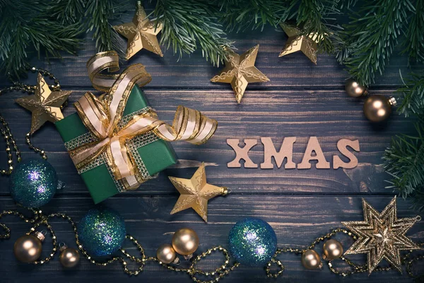 Regalo de Navidad y decoraciones — Foto de Stock