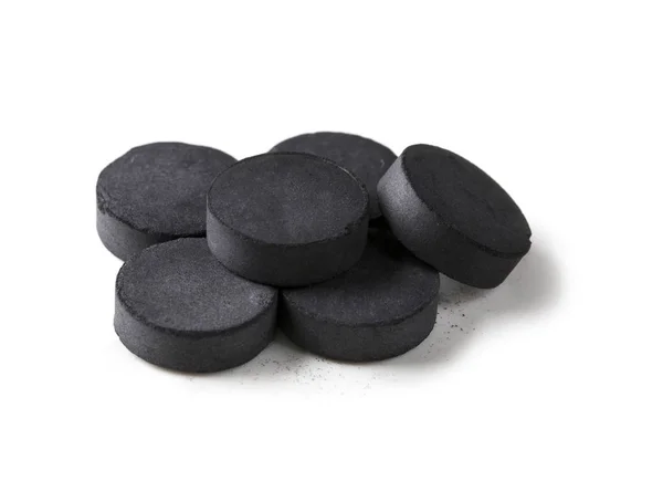 Coal tablets isolated — Stock Photo, Image