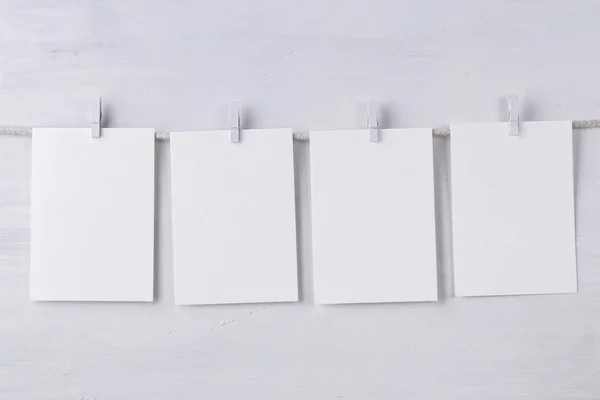 Four empty wotercolor paper cards — Stock Photo, Image