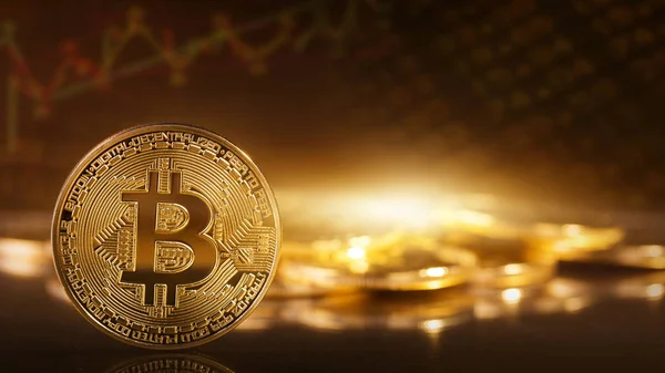 Bitcoins de oro — Foto de Stock