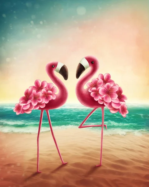 Zwei Flamingos — Stockfoto