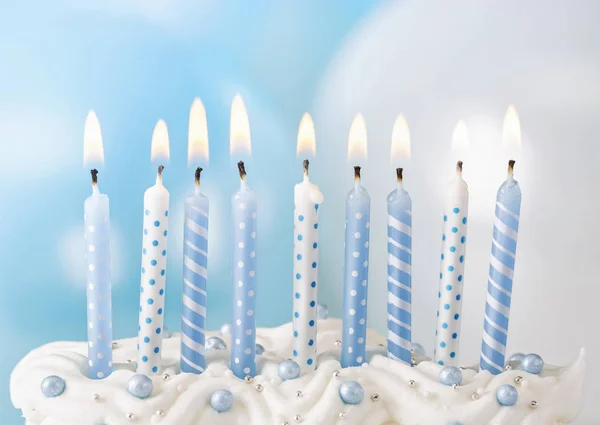 Pastel velas azuis — Fotografia de Stock