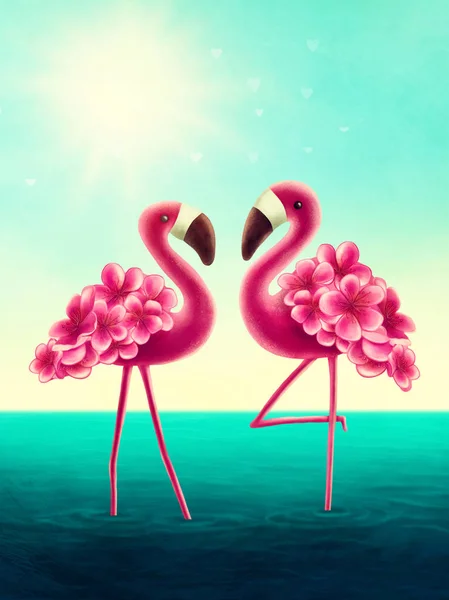 Dois flamingos — Fotografia de Stock