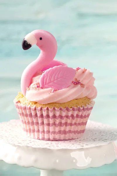 Flamingo cup cake — Stockfoto