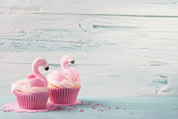 Flamingo cup cakes — Zdjęcie stockowe