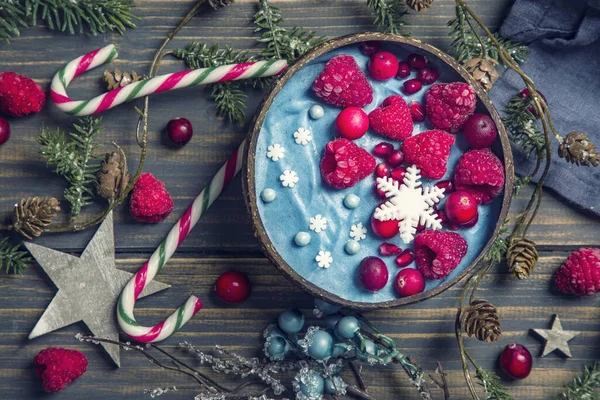 Blå Spirulina smoothie Bowl — Stockfoto