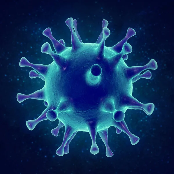 Concepto Coronavirus Virus Del Microscopio Cerca Renderizado — Foto de Stock