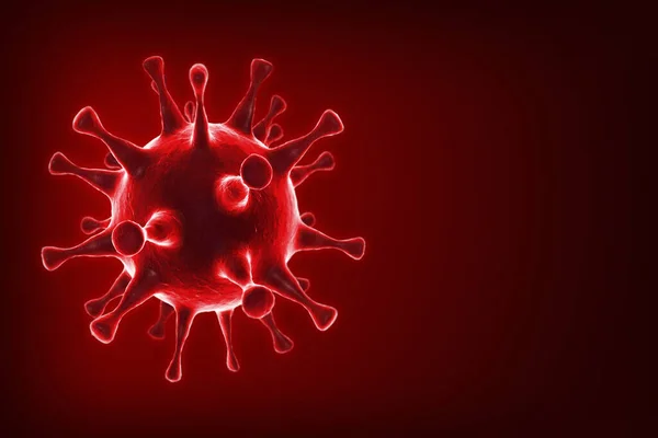 Концепція Коронавірусу Вірус Мікроскопа Закривається Рендеринг — стокове фото