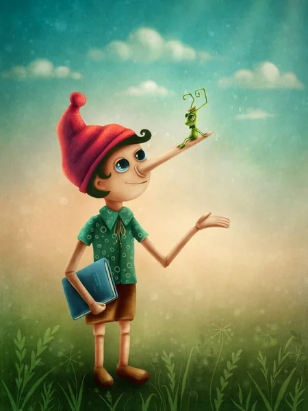 Burattino Pinocchio Personaggio Fiaba — Foto Stock