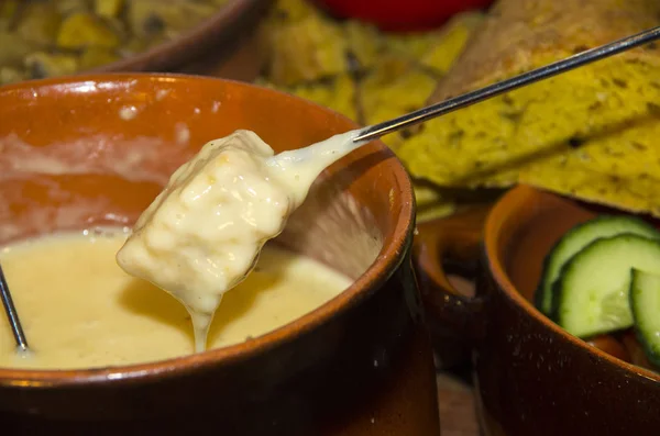 Fondue de queijo fresco — Fotografia de Stock