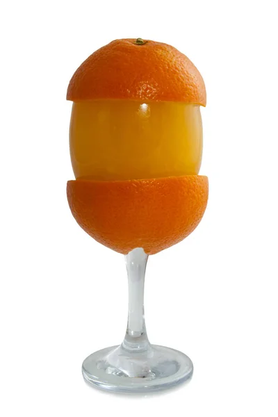 Verre décoré de jus d'orange — Photo