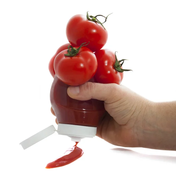 Rode bio-ketchup — Stockfoto