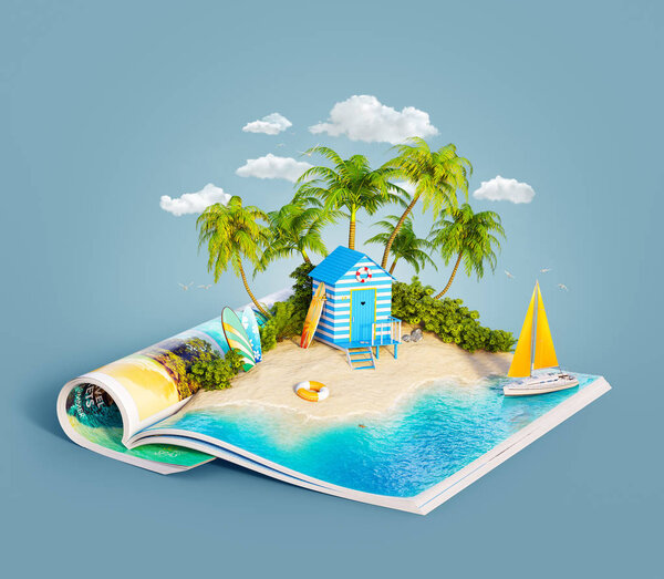 Пляжная хижина на песчаном пляже
