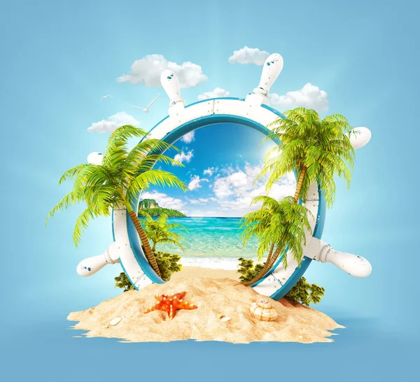 Tropical landscape in a helm — Stock Photo, Image