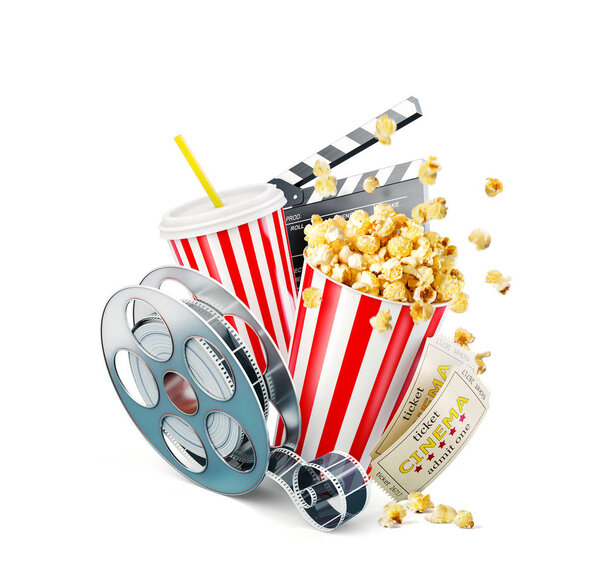 Необычная концепция кино 3D иллюстрация
