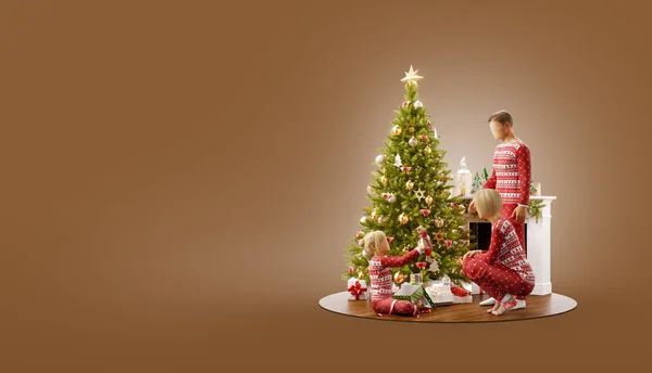 不同寻常的圣诞节3D插图 — 图库照片