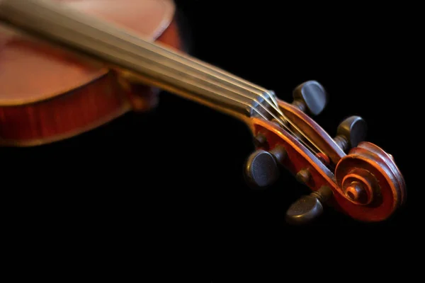 Wooden brown fiddle — Stock Photo, Image
