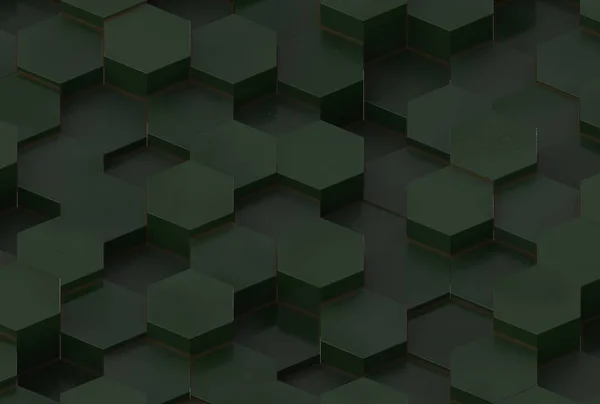녹색 육각형 배경 텍스처입니다. 3d 렌더링 — 스톡 사진