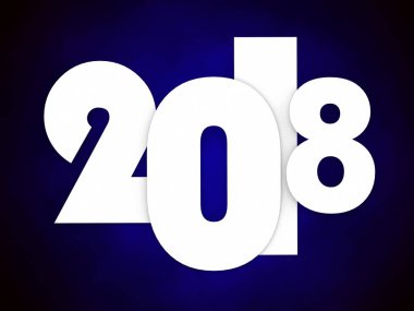 2018 yeni yıl kavramı. 3D çizim