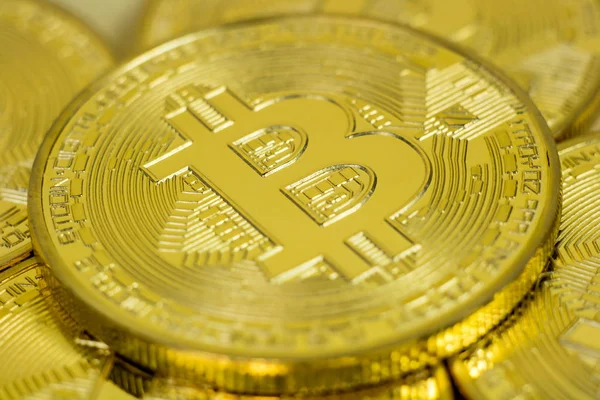 황금 Bitcoin 사진 가상 통화 코인. — 스톡 사진