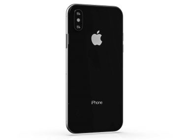 Ekaterinburg, Rusya Federasyonu - 20 Eylül: beyaz zemin üzerine siyah iPhone X açıklayıcı içerik görüntü, 3d Render.