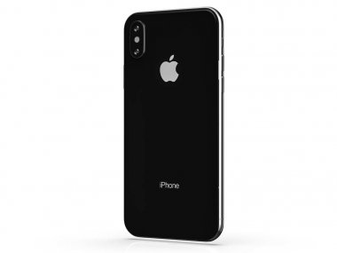 Ekaterinburg, Rusya Federasyonu - 20 Eylül: beyaz zemin üzerine siyah iPhone X açıklayıcı içerik görüntü, 3d Render.