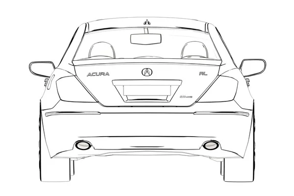 Carro de luxo Acura RL Sketch. Ilustração 3D . — Fotografia de Stock