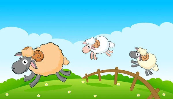 Ilustração da família ovina . — Vetor de Stock