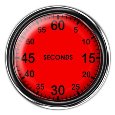 Illustration metallic stopwatch ,60 seconds. clipart