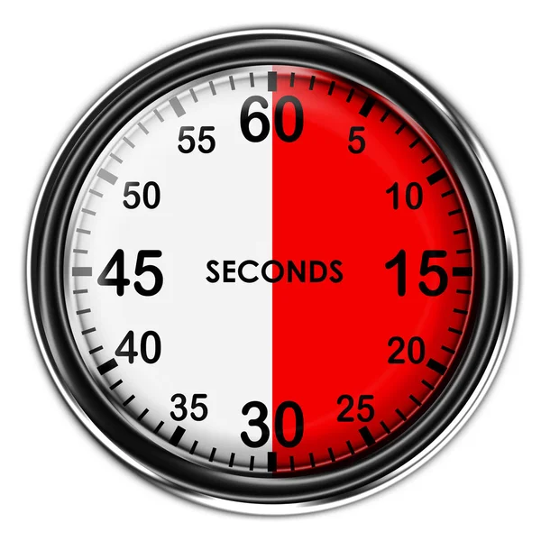 Illustration metallic stopwatch , 30 seconds. — Stock Photo, Image