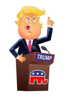 Donald Trump karikatür portresi.