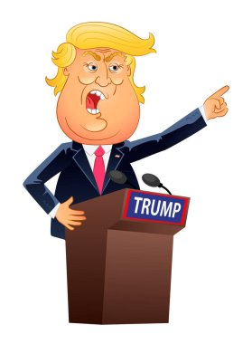 Donald Trump karikatür portresi.