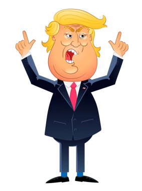 Donald Trump karikatür portresi.