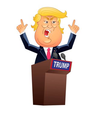 Donald Trump karikatür portresi.