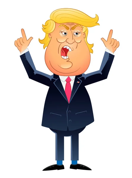 Retrato de caricatura de Donald Trump . — Fotografia de Stock