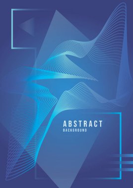 Vektör Soyut, Bilim, Fütürist, Enerji Teknolojisi Konsepti. Dijital resim, mavi ışık, hız ve hareket bulanıklığı ile çizgiler koyu mavi arkaplan üzerinde