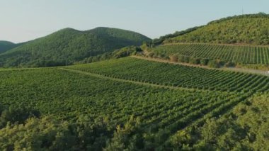 Güneşli bir günde hava çekim sahaları kuruluyor.