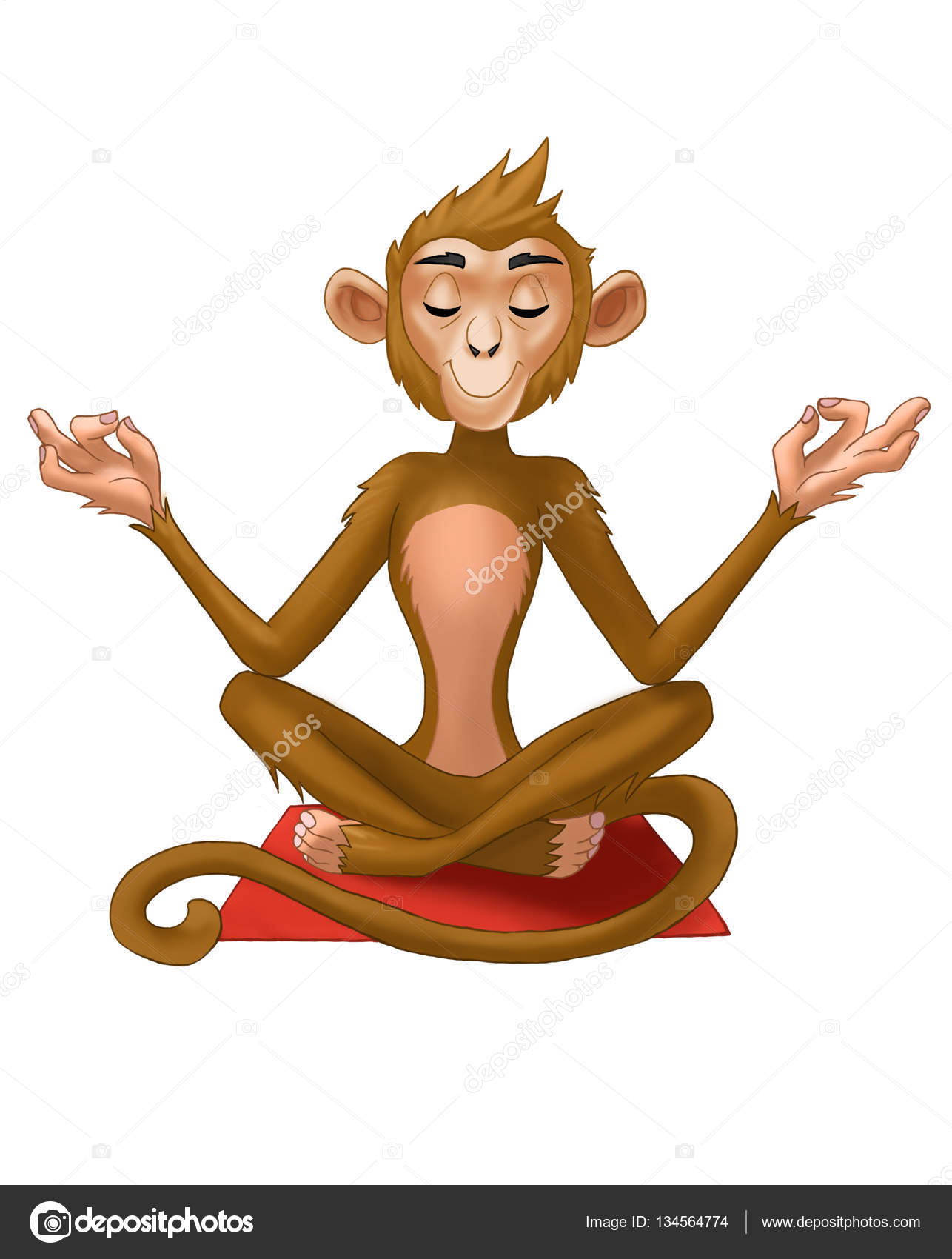 Pose Mono Para Yoga Mujer Joven Demuestra Mono De Yoga Pose Foto