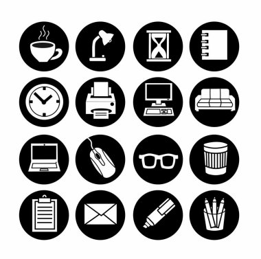 Web iş Icon set - Kırtasiye. Vektör.
