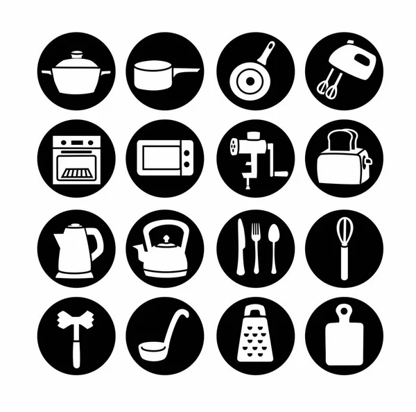 Kitchen equipment. Icons set. — Stock Photo, Image