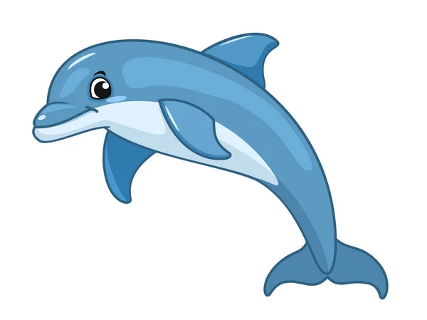 Dolphin isolated on white background. Vector illustration. — Stock Photo, Image