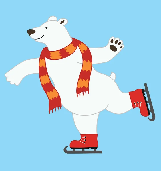 Niedźwiedź polarny na niebieskim tle. Ilustracja wektorowa. — Zdjęcie stockowe